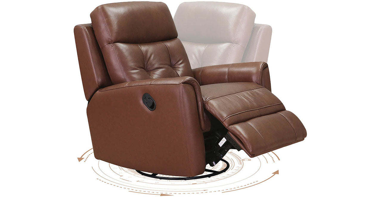 Torino Manual Swivel Rocker Leather Recliner