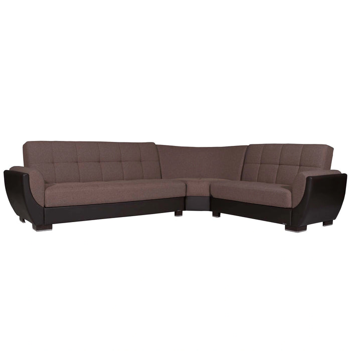 Ottomanson Armada Air Collection Upholstered Convertible Sectional with Storage