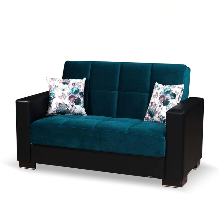 Ottomanson Armada Collection Upholstered Convertible Loveseat with Storage