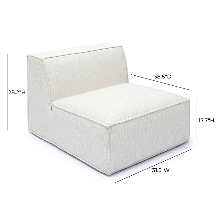 Mindy Performance Chenille Basketweave Modular Armless Chair
