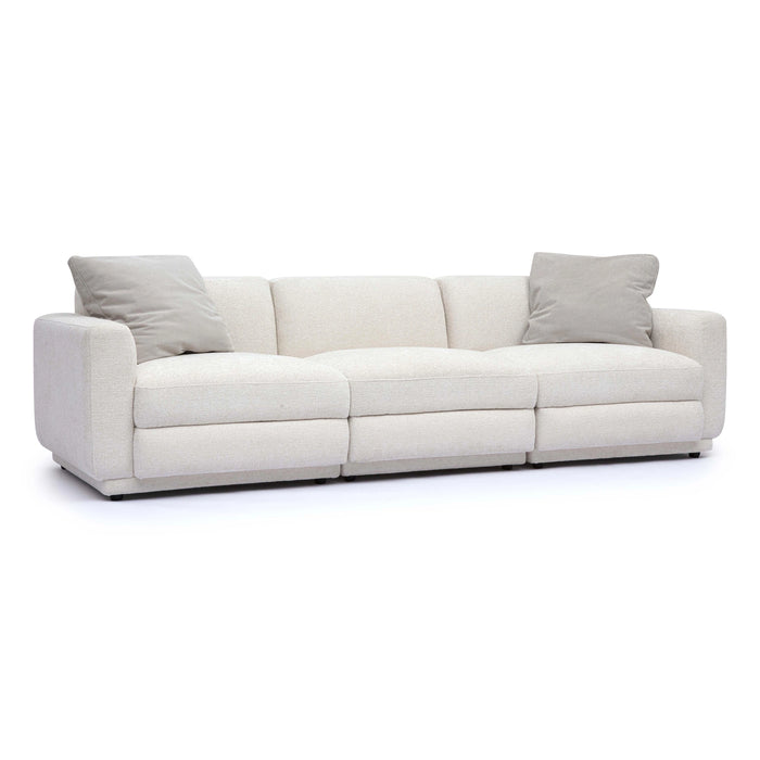 Perry 96" Cream Performance Chenille Modular Sofa
