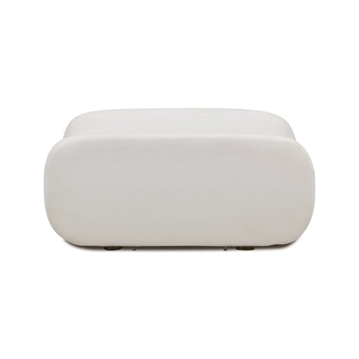 Zenith Contract-Grade Upcycled Cream Fabric Ottoman