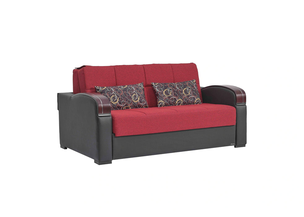Ottomanson Sleep Plus Collection Upholstered Convertible Loveseat with Storage