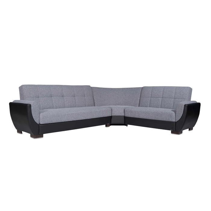 Ottomanson Armada Air Collection Upholstered Convertible Sectional with Storage