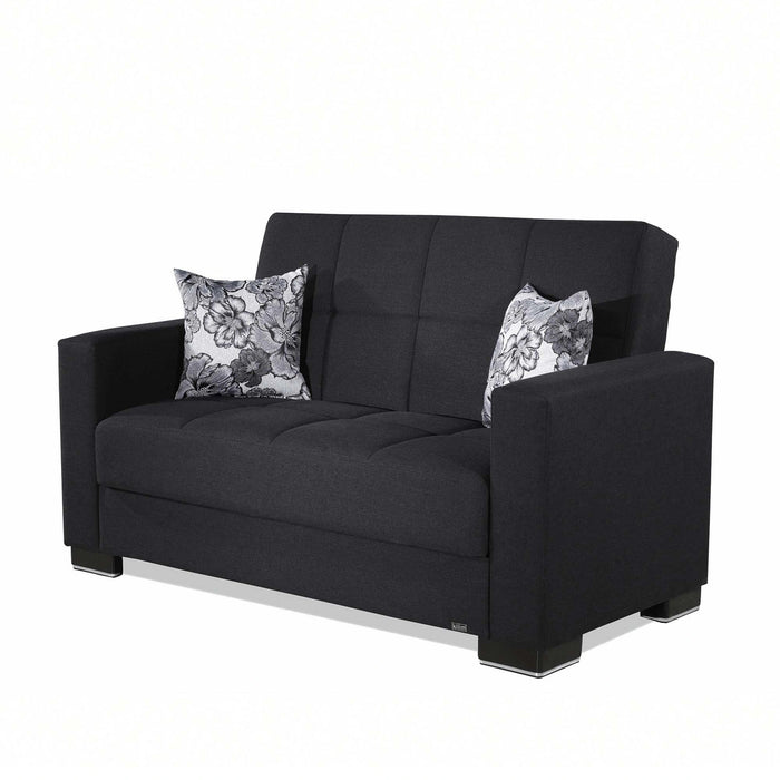 Ottomanson Armada Collection Upholstered Convertible Loveseat with Storage