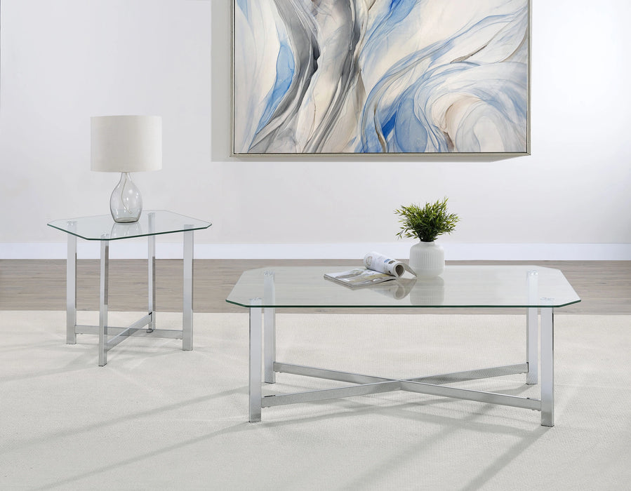 Cronin Glass Top End Table