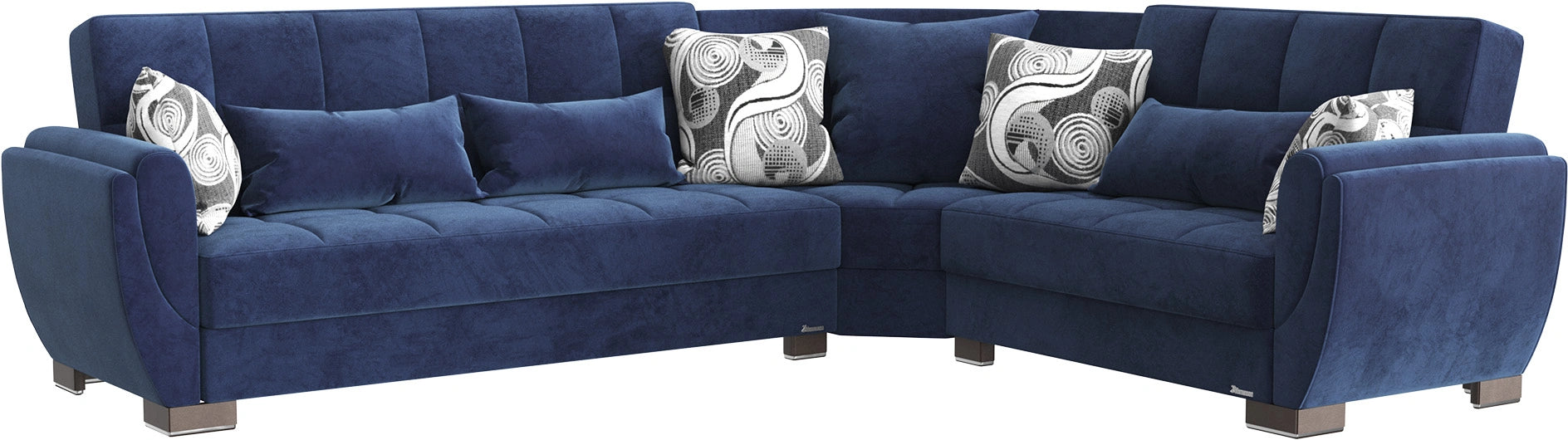 Ottomanson Armada Air Collection Upholstered Convertible Sectional with Storage
