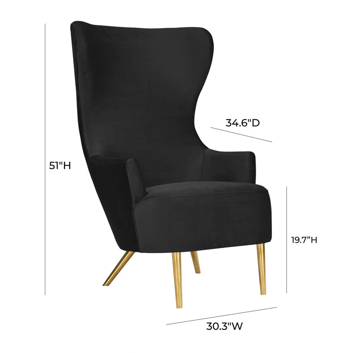 Julia Velvet Wingback Accent Chair