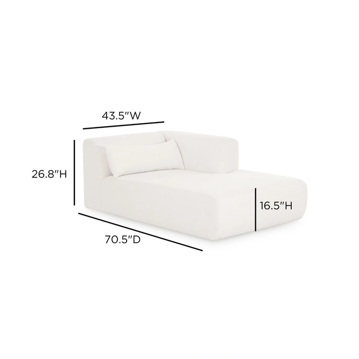 Tarra Cream Performance Chenille Modular Chaise