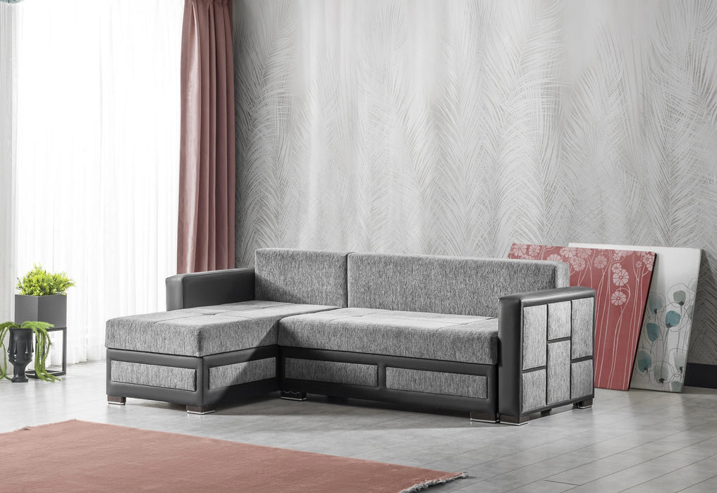 Ottomanson Loft Collection Upholstered Convertible Sectional with Storage