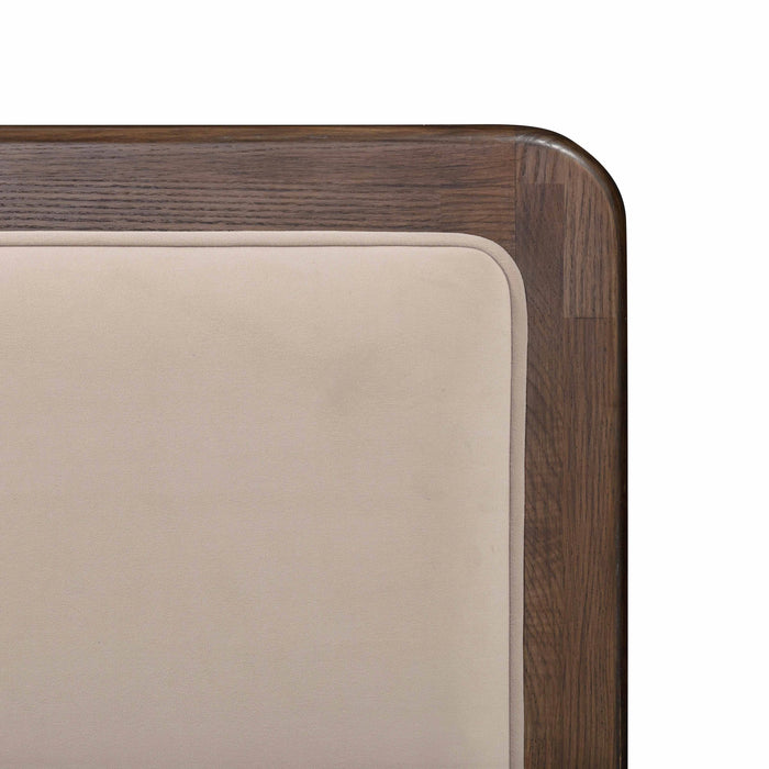 Hella Contract-Grade Velvet and Ash Wood Bed