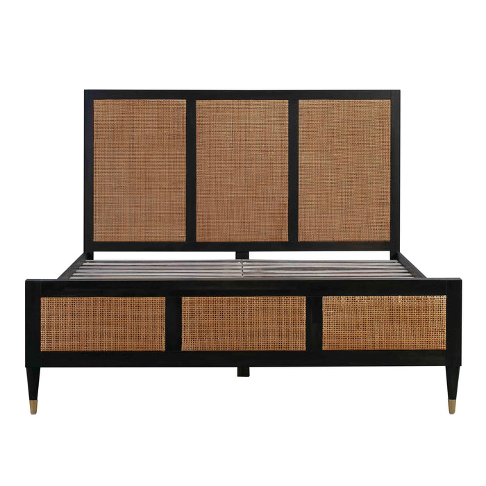Sierra Wood & Rattan Bed