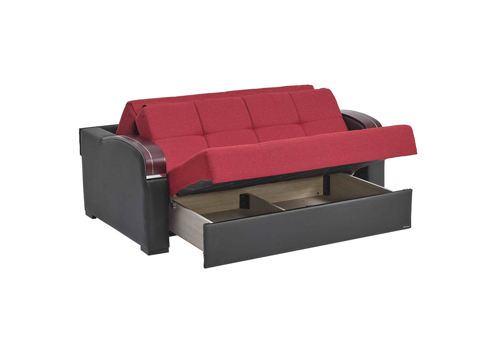 Ottomanson Sleep Plus Collection Upholstered Convertible Loveseat with Storage