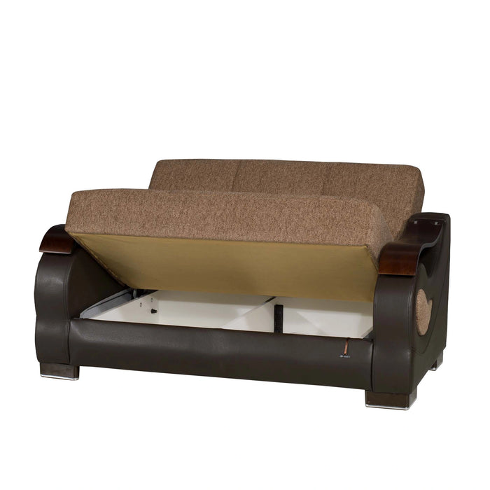 Ottomanson Metroplex Collection Upholstered Convertible Loveseat with Storage