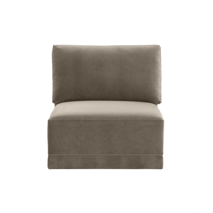 Willow Performance Velvet Modular Armless Chair