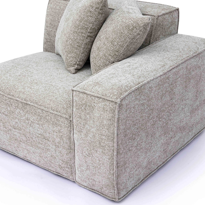 Mindy Performance Chenille Basketweave Modular Corner Chair