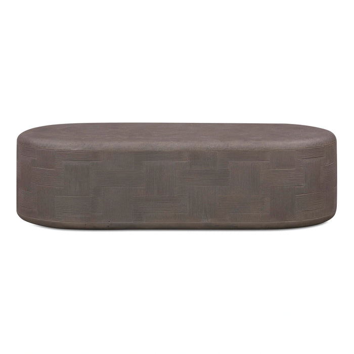 Suraya 55" Indoor/Outdoor Concrete Rounded Coffee Table