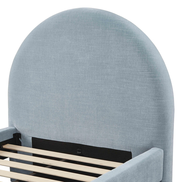 Moon Chambray Blue Performance Chenille Twin Bed