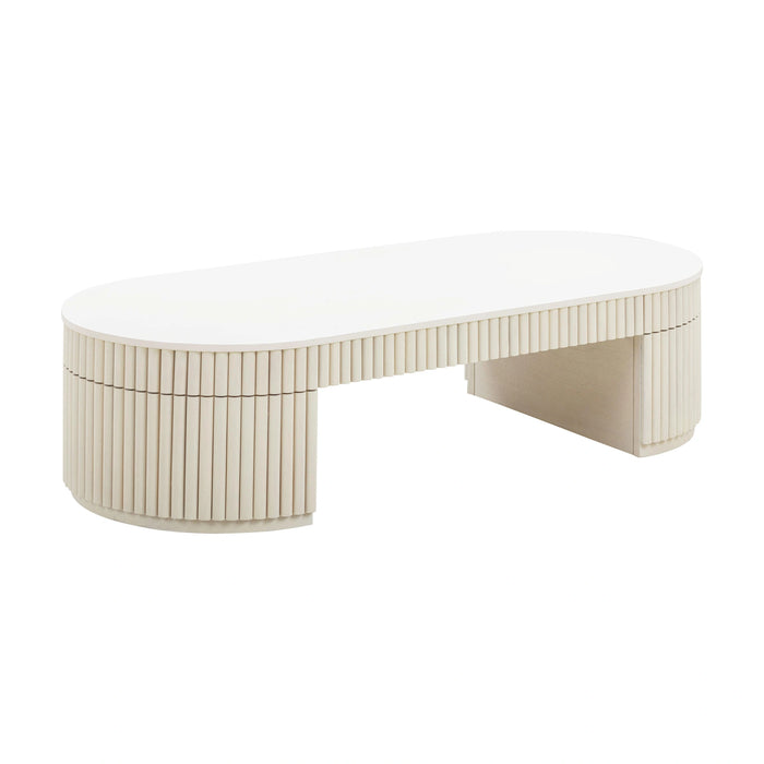 Bella 48" Cream Oval Coffee Table