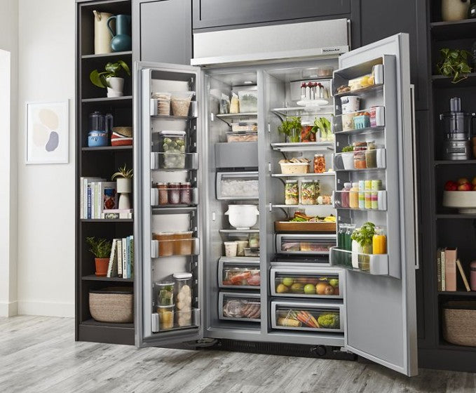 KitchenAid KBSD708MPS 48 Inch 29.4 Cu. Ft. Side-by-Side Built-In Refrigerator - Home And Beyond