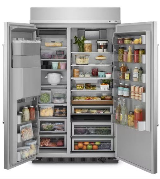 KitchenAid KBSD708MPS 48 Inch 29.4 Cu. Ft. Side-by-Side Built-In Refrigerator - Home And Beyond