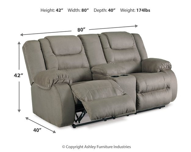 McCade Reclining Loveseat with Console - Home And Beyond