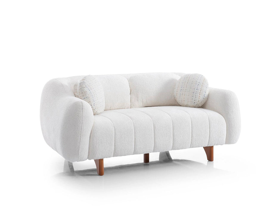 Snowy Stationary Loveseat Cream