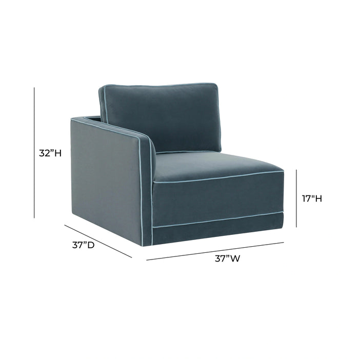 Willow Performance Velvet Modular LAF Corner Chair