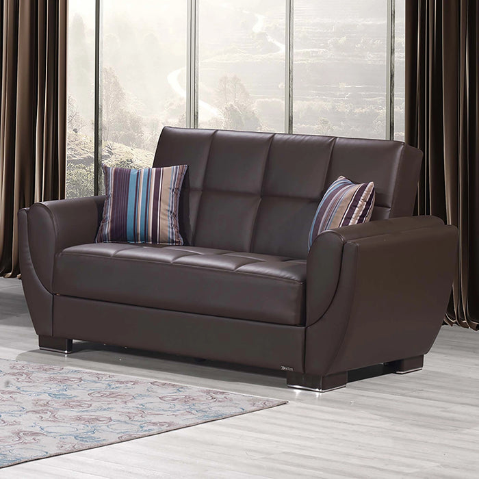 Ottomanson Armada Air Collection Upholstered Convertible Loveseat with Storage