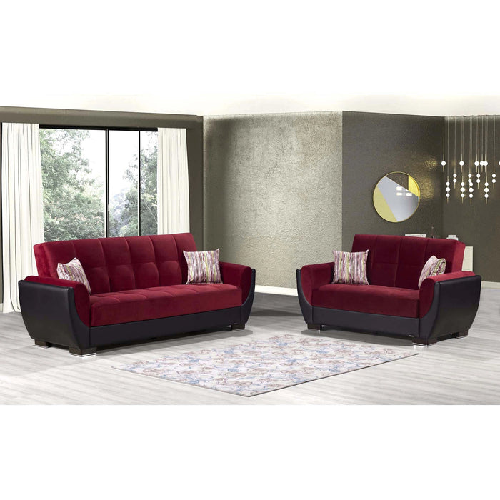 Ottomanson Armada Air Collection Upholstered Convertible Loveseat with Storage