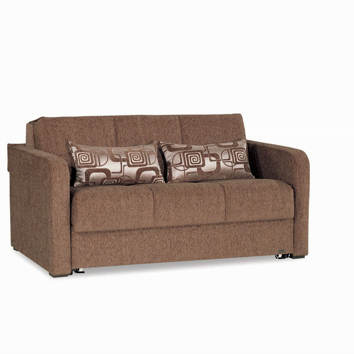Ottomanson Ferra Fashion Collection Upholstered Convertible Loveseat with Storage