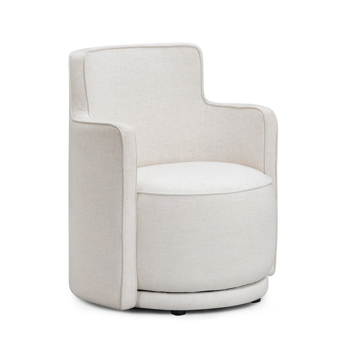 Passe Cream Upcycled Performance Linen Swivel Chair