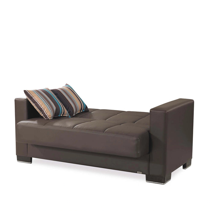Ottomanson Armada Collection Upholstered Convertible Loveseat with Storage