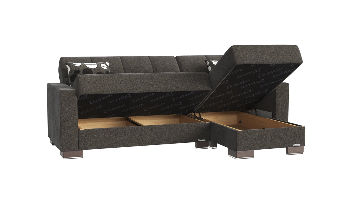 Ottomanson Armada Collection Upholstered Convertible Chaise Lounge with Storage
