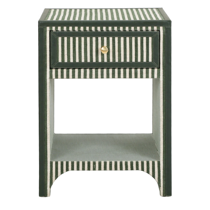Kora 18" Cotton Jute 1-Drawer Contract-Grade Nightstand