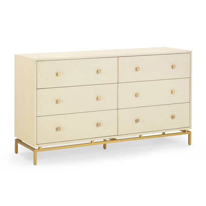 Pesce 57" Faux Shagreen 6-Drawer Dresser