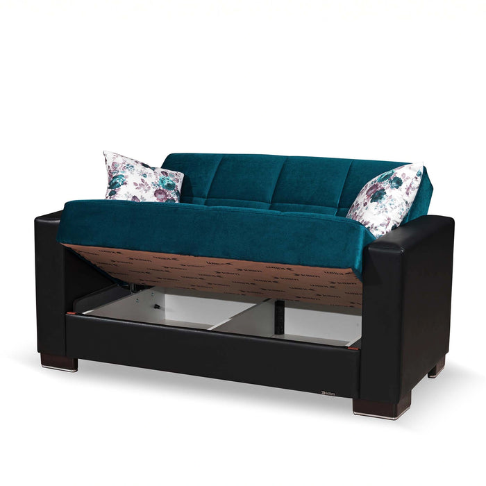 Ottomanson Armada Collection Upholstered Convertible Loveseat with Storage