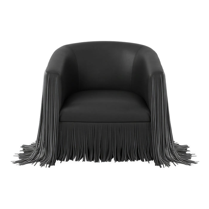 Shag Me Performance Vegan Leather Swivel Accent Chair