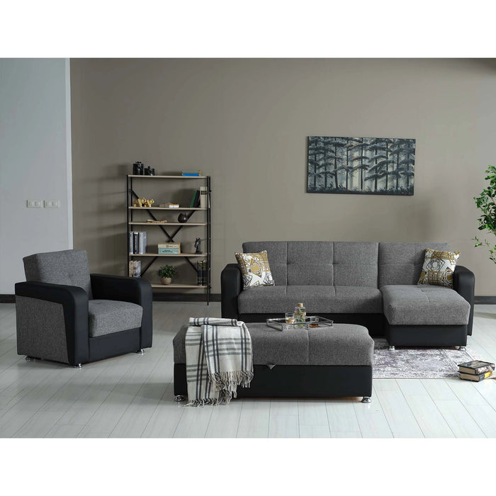 Ottomanson Harmony Collection Upholstered Convertible Ottoman with Storage