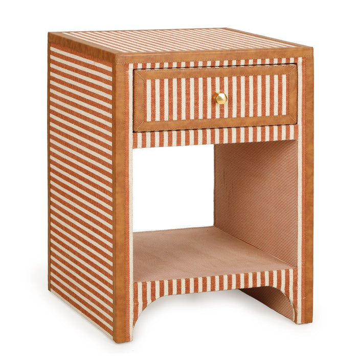 Kora 18" Cotton Jute 1-Drawer Contract-Grade Nightstand
