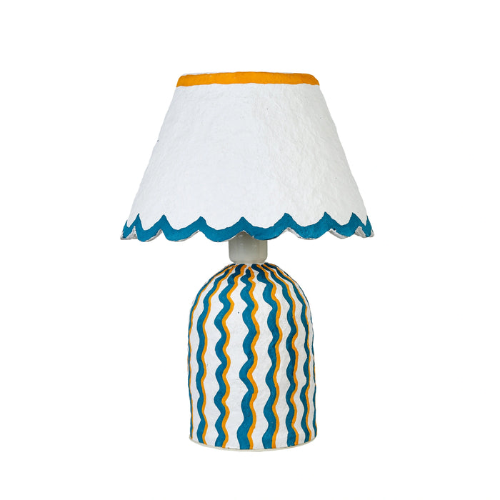 Blum Scalloped Cotton Mache Table Lamp