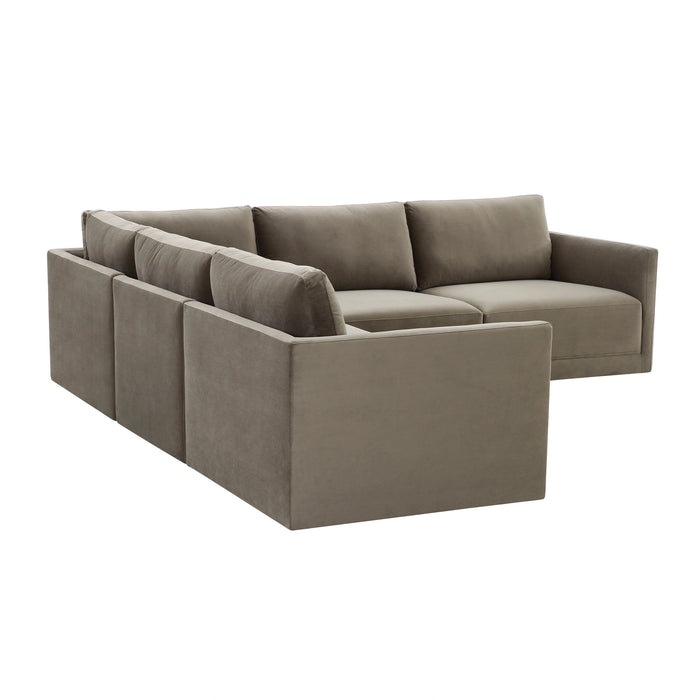 Willow 5-Piece Performance Velvet Modular L Sectional
