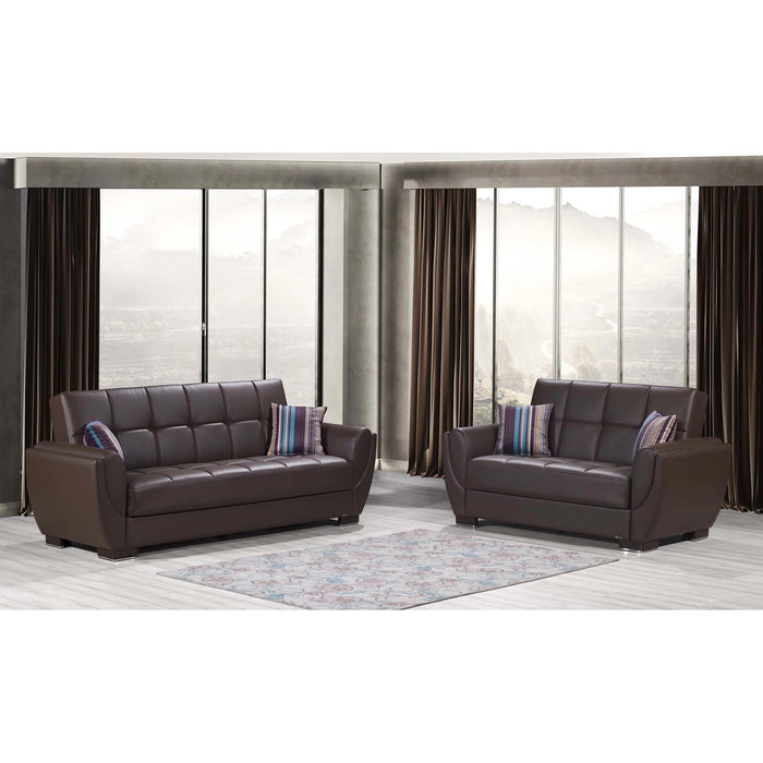 Ottomanson Armada Air Collection Upholstered Convertible Loveseat with Storage