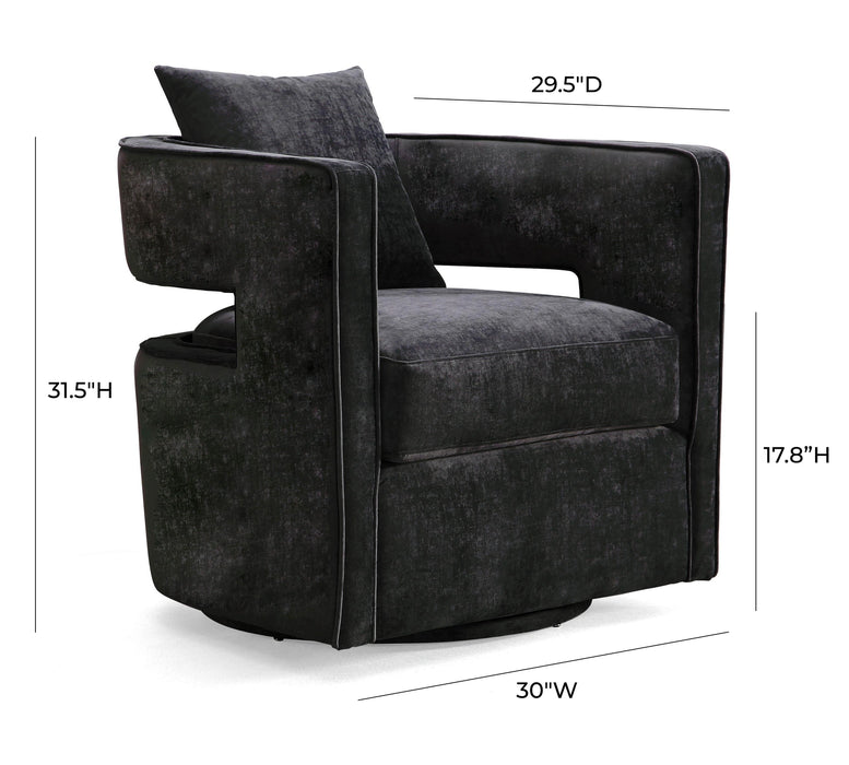 Kennedy Performance Velvet Swivel Accent Chair