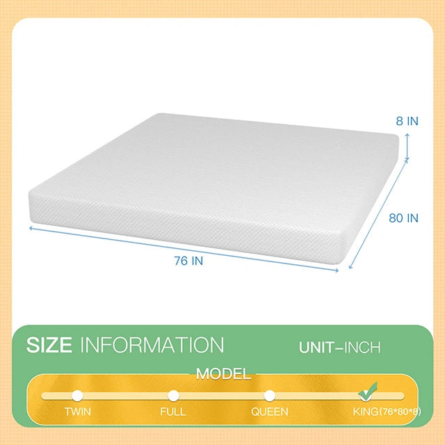 Forsythia 8" Green Tea Gel Memory Foam