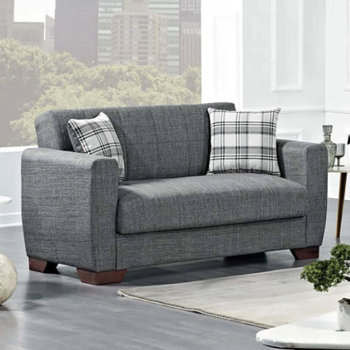 Ottomanson Barato Collection Upholstered Convertible Loveseat with Storage