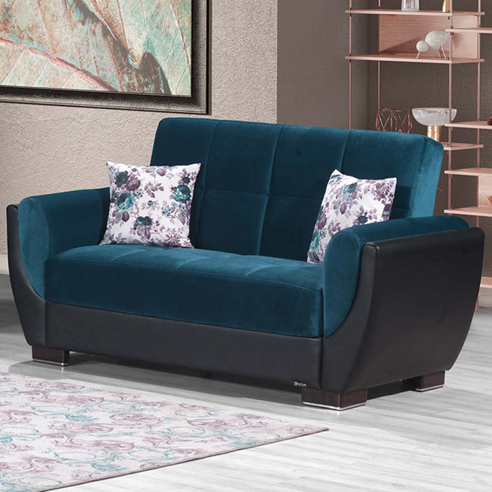 Ottomanson Armada Air Collection Upholstered Convertible Loveseat with Storage