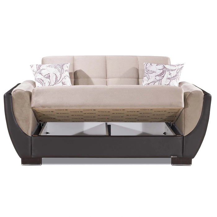 Ottomanson Armada Air Collection Upholstered Convertible Loveseat with Storage