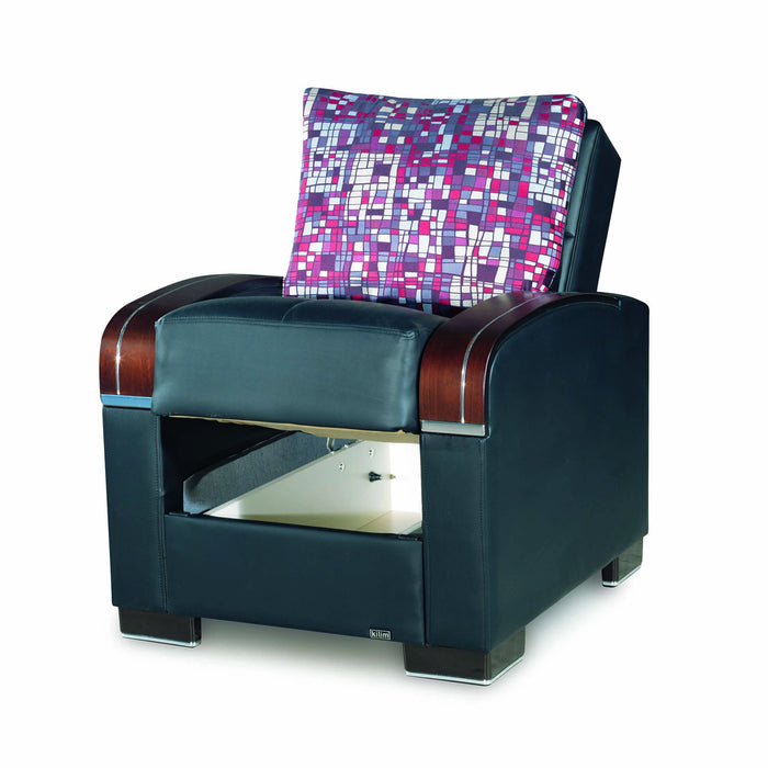 Ottomanson Mobimax Collection Upholstered Convertible Armchair with Storage