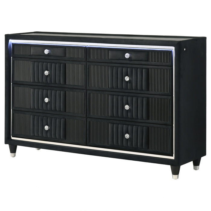 Ravenne Velvet Upholstered LED Dresser